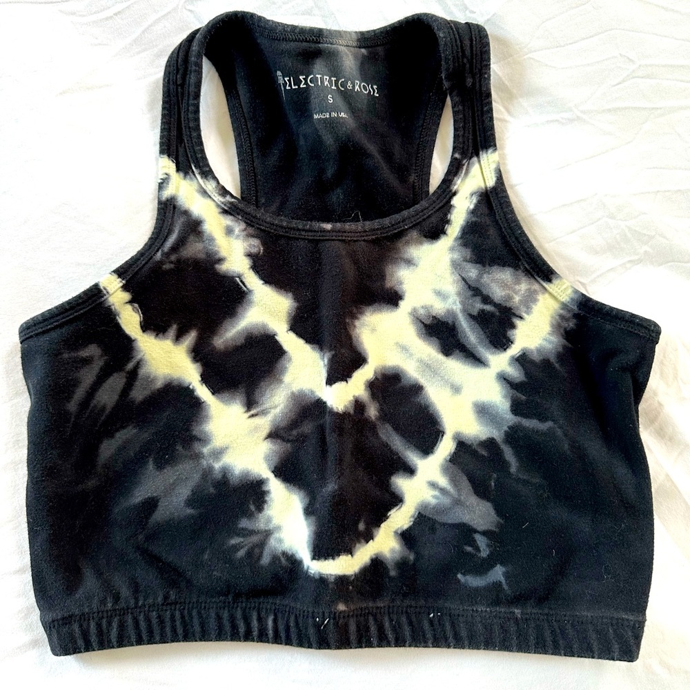 Tie die crop top/ sports bra